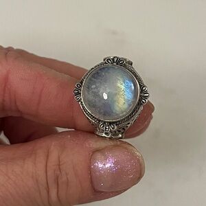 Rainbow Moonstone Sterling 925 Ring 8.5